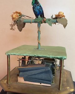 A huge amount of work for a tweet! Repost from @thehouseofautomata • Singing Bird by Bontems of Paris, 1880. The mechanism and bird are housed in a gilded cage. #treasure #taxidermy #gold #birdsong #automata #clockwork #birdofparadise #magic #victorian #antique #tweet | Hi-Fructose Magazine