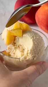 This homemade peach ice cream is ultra creamy, lightly sweet, and packed with real summer peaches from @treeripefruit! Made with brown sugar, vanilla, and a velvety milk base, it’s the perfect warm weather treat. It can be hard to get good peaches where I live, but grabbing them from one of Tree Ripe’s peach stops never disappoints! #ad Recipe in the comments 🍦🍑 #icecream #homemadeicecream #easyrecipes | The Live-In Kitchen
