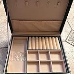 Jewelry Boxes for Women Girls, Jewelry Organizer Box, 2 Layers Jewelry Storage Organizer for Earring, Ring, Necklace, Bracelets.Small Jewelry Organizer for Women Girls.Mini Travel Case (black)