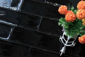 [Hot Item] Black Wall Tile Interior Wall Design Ceramic Wall Tile Bathroom Kitchen