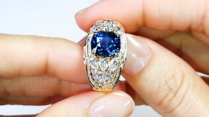 Unheated Burmese Blue Sapphire Ring at 4.20 carats by Kat Florence https://katflorenceatelier.com/ | KAT FLORENCE