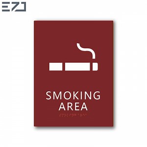 [Hot Item] Ada Smoking Area Spot Tactile Grade 2 Braille Signage for Hospital Designed