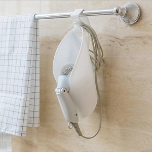 [Hot Item] Bathroom Hair Dryer Shelf Storage Rack Hook Hanging Portable Holder Organizer Wbb12310