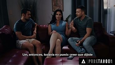 PURE TABOO Stepmom Sheena Ryder Surrenders To Stepsons DP Threesome Request - SPANISH SUBTITLES