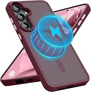 for Samsung Galaxy S23 Plus Case Stronger Magnetic Upgraded Slim Shockproof Phone Case-Translucent Red