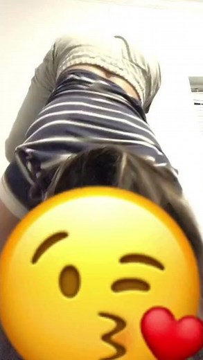 Cute girl doing a wall handstand and farting