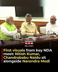9.1K views · 46 reactions | #Watch first visuals from key #NDA meeting at residence of Narendra Modi in Delhi: TDP Chief Chandrababu Naidu and Bihar CM Nitish Kumar sit alongside Modi #NitishKumar #ChandrababuNaidu #LokSabhaElections2024 #BJP | Mirror Now | Facebook