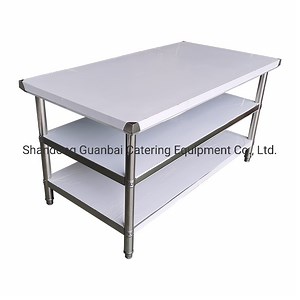 [Hot Item] Commercial Kitchen Equipment Restaurant Stainless Steel Work Table Three Layer Stainless Steel Workbench Stainless Workstation