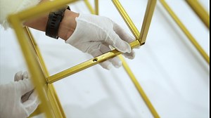 LOYALHEARTDY Gold Wedding Flower Stand, 4 Layer Modern Geometric Wedding Metal Vase Centerpiece Column Stand Wedding Flower Rack