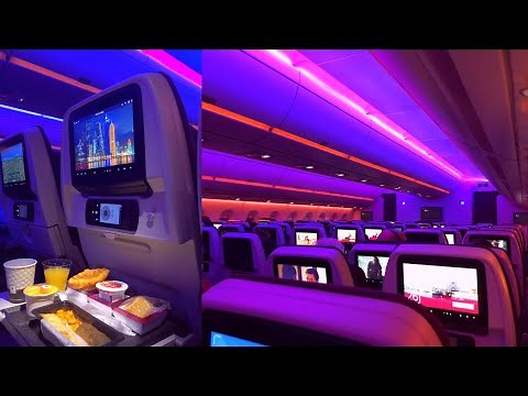 Empty Qatar Airways Airbus A350-900 Doha - Zürich (A7-ALJ)