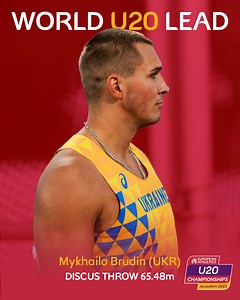 18K views · 463 reactions |  WORLD U20 LEAD  Only one throw today of Mykhailo Brudin results in setting the World U20 lead in men's discus throw  What will the #Jerusalem2023 final bring?  #athletics #yorusportforlife #trackandfield | European Athletics | Facebook