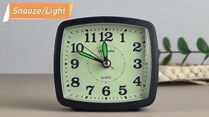 Battery Analog Travel Alarm Clock, Small Clock for Bedroom, Desk Table Shelf Clocks for Room Office Bathroom Vanity, Aesthetic Retro Clocks for Kids Girls, Orange