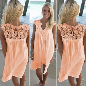 Summer Lace-Paneled Chiffon Loose Dress 10% Off For New Buyers Shop Now : https://bit.ly/2Kr0Jtm Find More : https://bit.ly/2MvZqXF | MangoFast