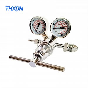 Thxon Pure Copper Electroplated Nitrogen Regulator for Cga580 Inlet Pressure Reducing Valve with Safety Relief for Welding Gas Cutting