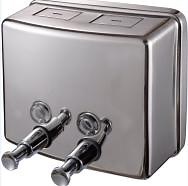 [Hot Item] Stainless Steel 304 Dispenser Double Liquid Soap Dispenser with Brass Head for Public Hotel