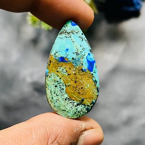 Natural Azurite Malachite Cabochon: Rare Blue Green Gemstone - Etsy Australia