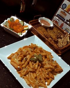 19 reactions · 7 comments | Pasta with mint ..   Chicken strips .. #homemade ^-^ | Nada Elnady | Facebook