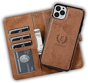 Folio Phone Case Wallet – Deluxe 2 in 1 Folding Phone Case Compatible with iPhone XR – Detachable Case and Card Holder – Sleek and Elegant Design – Superior Protection (Brown)