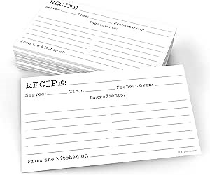 321Done Small 3x5 Recipe Cards (Set of 50) Typewriter White Vintage - From the Kitchen Of - Double-Sided for Weddings, Bridal Shower, Baby, Recipe Gift Exchange - Made in USA - Unisex Minimalist