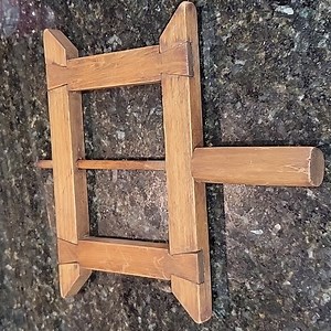 Vintage Large Wood Handheld Yarn or String Wool Winder Rotating Spool Spinner