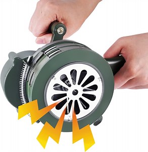 [Hot Item] Portable Manual Handheld Crank Rotary Operated Air RAID Siren Aluminum Alloy Fire Earthquake Emergency Loud Sound Horn Alarm
