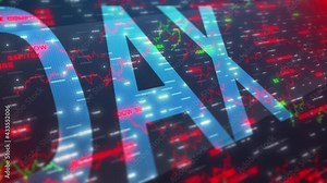 DAX stock market index of 30 German companies on Frankfurt Stock Exchange Stock ビデオ