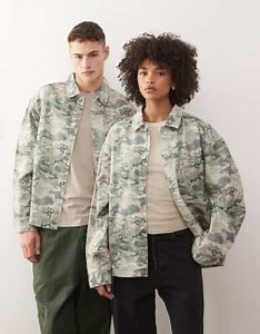 COLLUSION Unisex oversized jacket shirt in camo | ASOS
