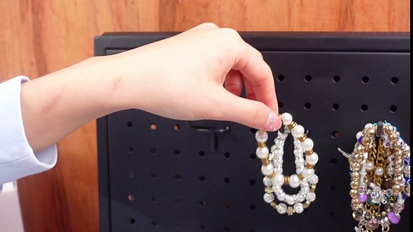 Foldable Two Sided Pegboard Display Stand, 17.7 x 17.7 Inch Metal Pegboard Jewelry Display Rack with Hooks for Selling Vendor Shows Pegboard Organizer Retail Counter Display, Black