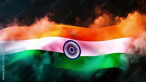 Tricolor Smoke Bomb Representing Indian Flag Colors in Patriotic Celebration Stock Video