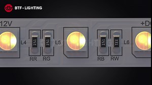 BTF-LIGHTING Mini 5 PIN RGBW 5050 RGB+White RF Remote Controller 28 Keys for RGBW LED Strips DC12V/DC24V Adjust Speed/Brightness/Color/Scene