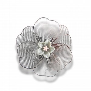 Oversized 40 Mm Flower Button With Silver Petals, Grey and Pink Floral Center, Shank Back. Lightweight and Perfect for Sewing or Crafts - Etsy Australia