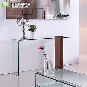 [Hot Item] Modern Clear Glass MDF Console Desk Table