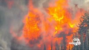 This is video our chopper shot this afternoon of the Cameron Peak Fire, which has forced evacuations near Chambers Lake in western Larimer County and grown to approximately 1,540 acres. MORE: https://bit.ly/3fZt59D | Denver7