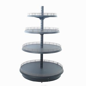 [Hot Item] Supermarket Full Circle Display Rack Five Layers with Guardrail Customization