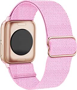Elastic Watch Band Compatible with Apple Watch 38mm 40mm 41mm 42mm 44mm 45mm, Adjustable Soft Nylon Stretch Replacement Strap for iWatch Series 7/6/5/4/3/2/1 SE Women Men