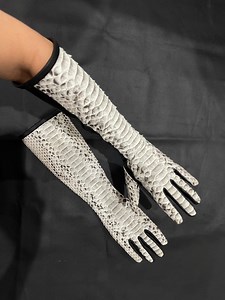 Snakeskin Long Gloves, Python Leather Long Gloves - Etsy