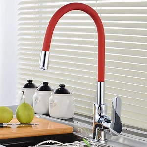 [Hot Item] Flexible Neck Kitchen Sink Faucet Chrome Universal Pipe Hot Cold Kitchen Mixer Tap Deck Mounted Bathroom Kitchen Tap Mixer