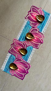 Lotus border rangoli pattern! 🪷 #creative #rangoli #ideas #relaxing #rangoliart #festivities #lotus #rangolidesigns #festive #homedecor | Blissful Stuff by Poonam