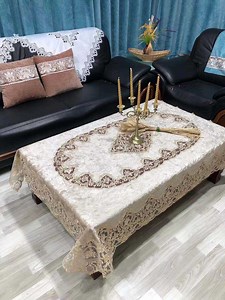 [Hot Item] Luxury Lace Table Cloth Wedding Decor Velvet Tablecloth