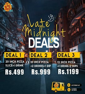 17 reactions · 3 comments | Satisfy your late-night cravings with our Late Night Discounted Deals  Place your order today:  Call: 02138892244  WhatsApp: https://wa.me/+923048892244 Web: www.thebigpizza.pk #thebigpizza #bigpizza #pizzadeal #midnightdeal #latenightdeal #pizzaparty #pizza #latenightdeals #midnightdeals #discount | The Big Pizza | Facebook