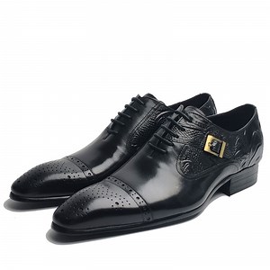 [Hot Item] Premium Leather Dress Shoes for Men - Classic Style-Wedding Party Business Shoe
