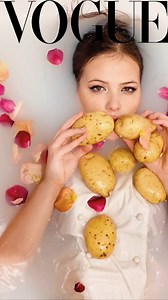 You've seen the photoshoot. Now for the behind the scenes footage 🥔💋 #vogue #fashion #model #potato #glam #selfcare | Poppy Cooks