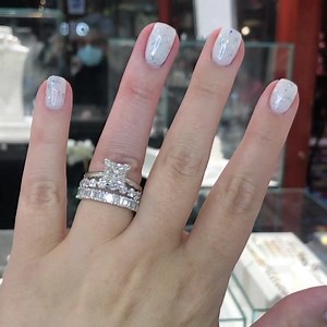 Princess Cut Stacking ✨♥️ Emerald Cuts, Round Brilliant Cuts and a perfectly square Princess Cut. Would you stack different shapes? | Dustins Jewellers | Facebook