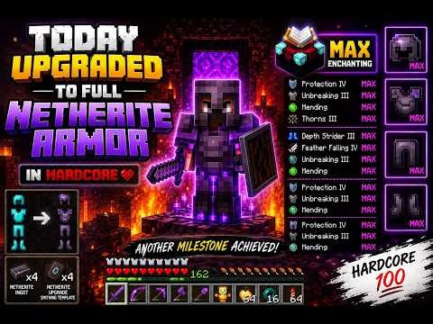 🔥 The Ultimate Hardcore Upgrade – Full Max Netherite Armor! #shorts #live #minecraft