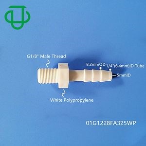 [Hot Item] G1/8 Male Threaded to 1/4" Hose Barb Straight Elbow Threaded Tube Connector Plastic Threaded Pipe Fittings