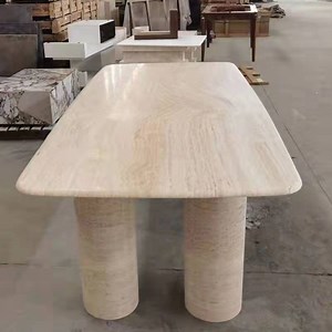 [Hot Item] Travertine Dining Table Set/8 Seater Long Table