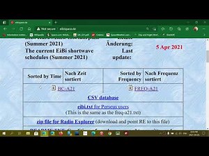 A21 Shortwave schedules are here on Eibispace website April 5th 2021