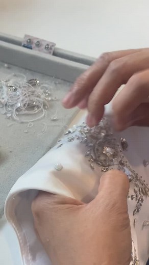 delicate, deliberate and deeply personal ✨ this is how we bring timeless pieces to life, one bead at a time 🪡 #beading #weddinggownph #erickaevangelista | Ericka Evangelista