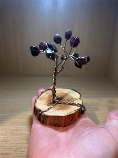 Wire Garnet Purple Stone Tree - Etsy