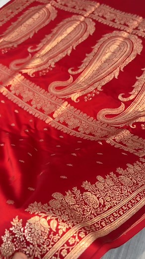 34K views · 284 reactions | Beautiful Red Benarasi Katan ❤️ | OSHIN | Facebook